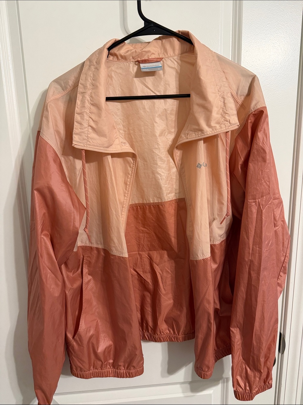 Women’s Two-Tone Peach Bomber Windbreaker Jacket